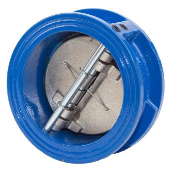 Клапан обратный чугунный двустворчатый Ду 350 Ру 16 межфл 